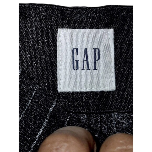 Gap Crop Flare Pinstripe Pants Women’s 10 Navy Blue (Inseam 25) Elastic Waist - Picture 4 of 7